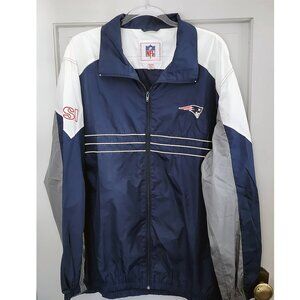 New England Patriots Reebok Team Apparel SI Windbreaker Jacket Adult XXL Blue